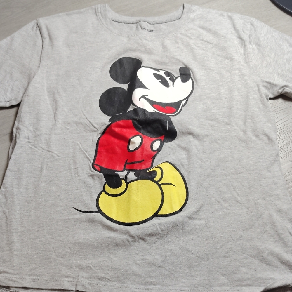 Disney Mickey Mouse Graphic T-Shirt Gray Short Sleeve Crewneck JT23011 Small